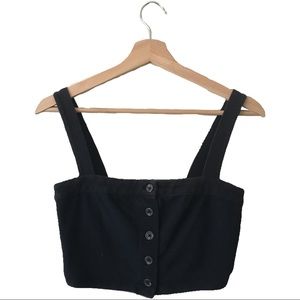 simple black tank top w buttons detail